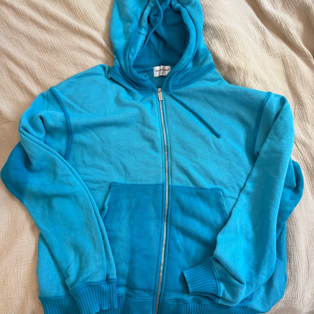Cotton Citizen Turquoise Zip Hoodie